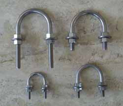 HUB3/8, U-Bolt, Stainless Steel, 3/8"