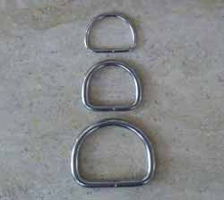 HDR1/8, D-Ring, Welded, Stainless Steel, 1/8"X1"