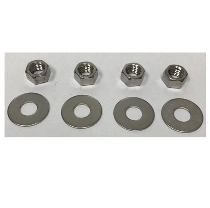 H4NW3/8, 4 Nuts & 4 Washers, Stainless Steel, 3/8"