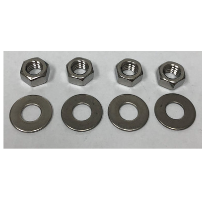 H4NW5/16, 4 Nuts & 4 Washers, Stainless Steel, 5/16"